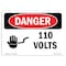 Signmission Safety Sign, OSHA Danger, 12" Height, 18" Width, 110 Volts, Landscape OS-DS-D-1218-L-1002 - alternate 1
